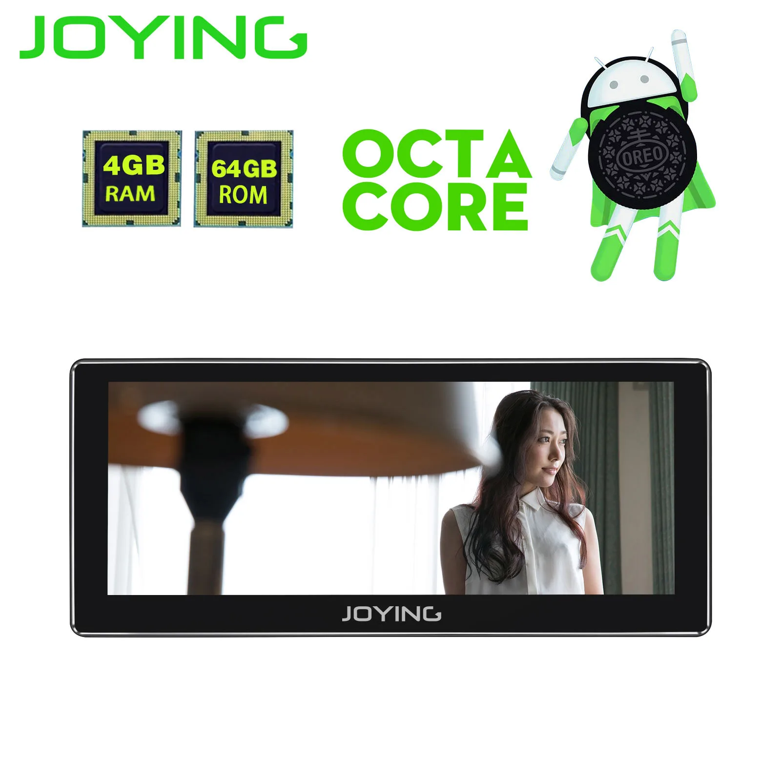 JOYING 1 din автомагнитола Android 8,1 головное устройство универсальное стерео 4+ 64 ГБ Восьмиядерный 10,25 дюймов ips HD дисплей поддержка 4G DSP gps SWC