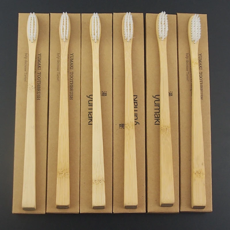 

DR.PERFECT 6 Pieces Slim Style Wood Toothbrush Bamboo Novelty Bamboo Toothbrush Soft-bristle Bamboo Fibre Wooden Handle