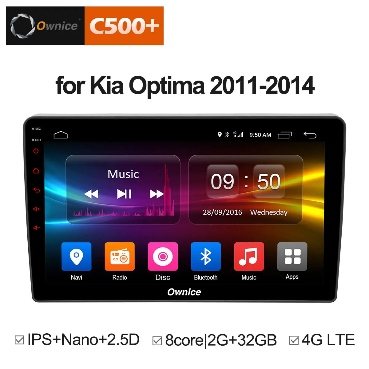 Ownice C500 + G10 9 &quotAndroid 8 1 2din автомобильный DVD плеер для KIA Оптима 2011 2014 радиоприемник 2G
