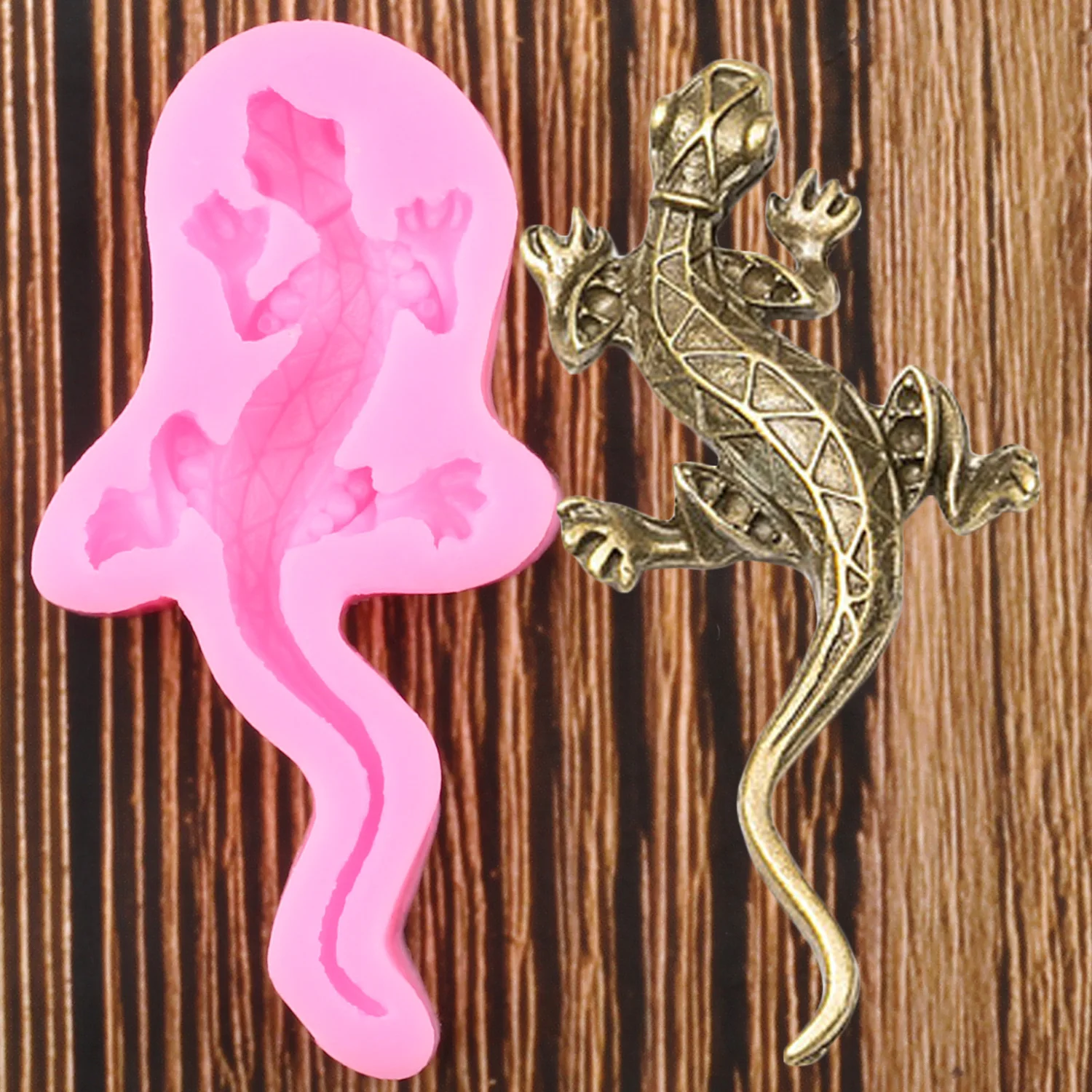 Силиконовая форма Gecko в виде ящерицы 3D для сахарной мастики помадки смолы