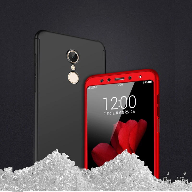 Shockproof 360 Full Protective Cases For Xiaomi Mi 5S Plus 5SPlus Slim Hard PC Case + Free 9H Tempered Glass Screen Protector |