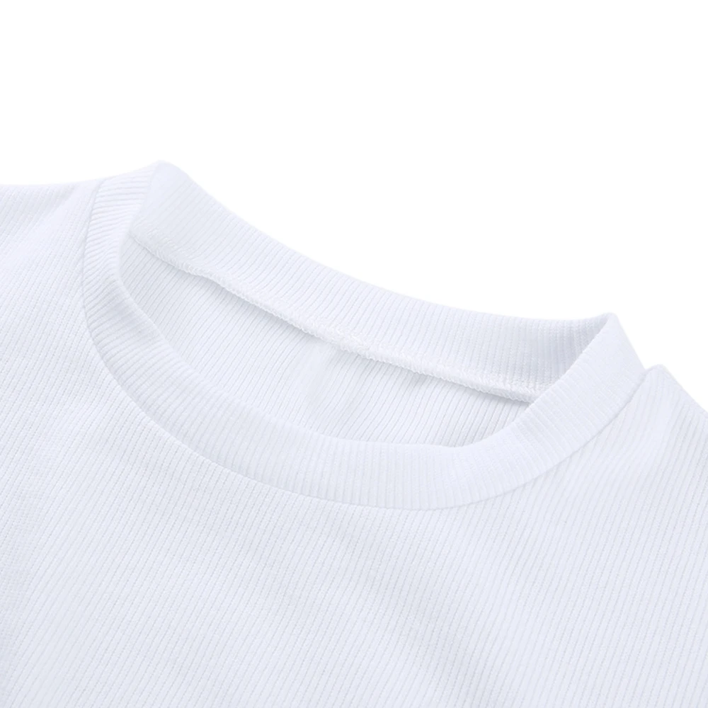 Женская футболка с коротким рукавом облегающие футболки высокой талией в стиле