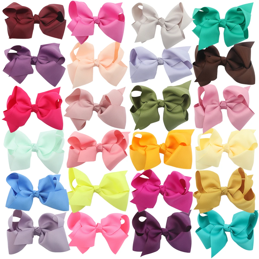 Заколки для волос девочек 4 дюйма яркая Поплиновая лента |