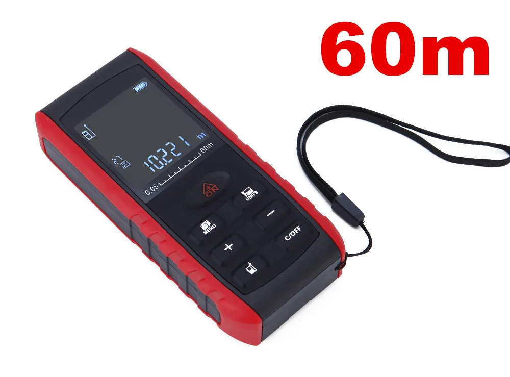 Цифровой 60 м ленты инструмент дальномер тестер Площадь-объем-угол лазерный Finder