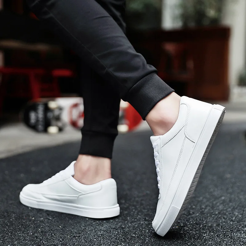 Fooraabo White Mens Leather Casual Shoes Moccasins Men Loafers Luxury Brand Spring New Fashion Sneakers Male Boat Krasovki | Обувь
