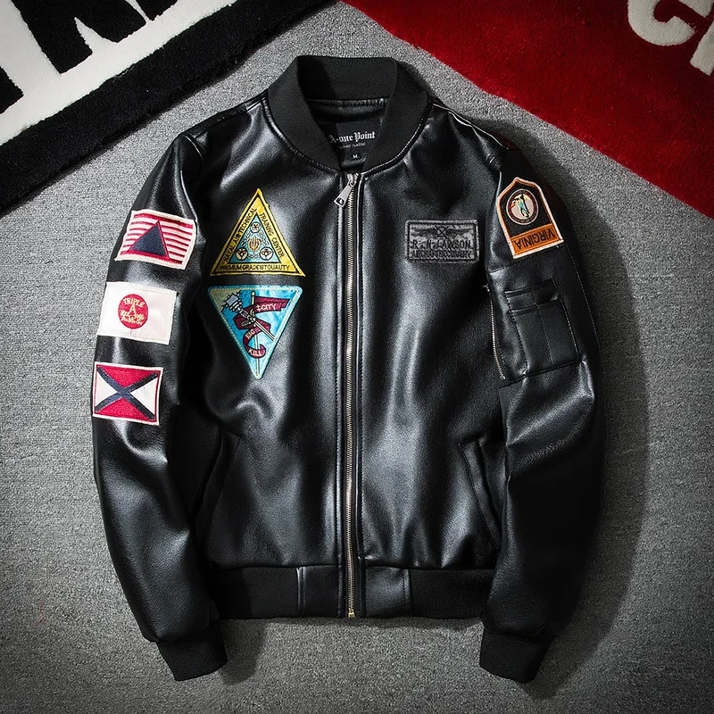 MANVALUE мужские комбинированные куртки-локомотивы с пересекающимися границами из