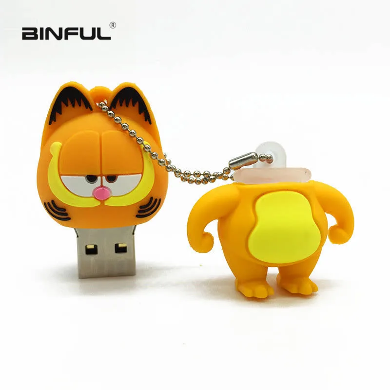 USB флэш-накопитель 128 Гб мультфильм Мини Гарфилд usb 2,0 4 ГБ 8 ГБ флеш-накопитель 16 ГБ 32 ГБ 64 ГБ Портативный usb-накопитель флеш-накопитель