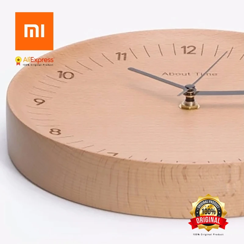 Xiaomi оригинальные часы деревянные простые цифровые часы текстура древесины, простой дизайн, немой развертки часы хронометр horologe