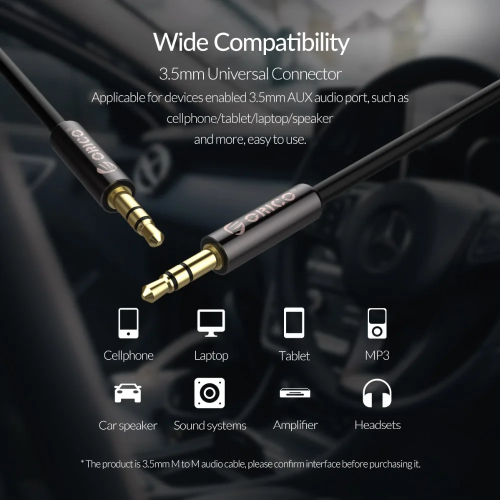 ORICO 3.5mm Audio Cable Jack Extension AM to AM/AM DM AUX Cord for iPhone Huawei Xiaomi Car Headphone Speaker PC | Электроника