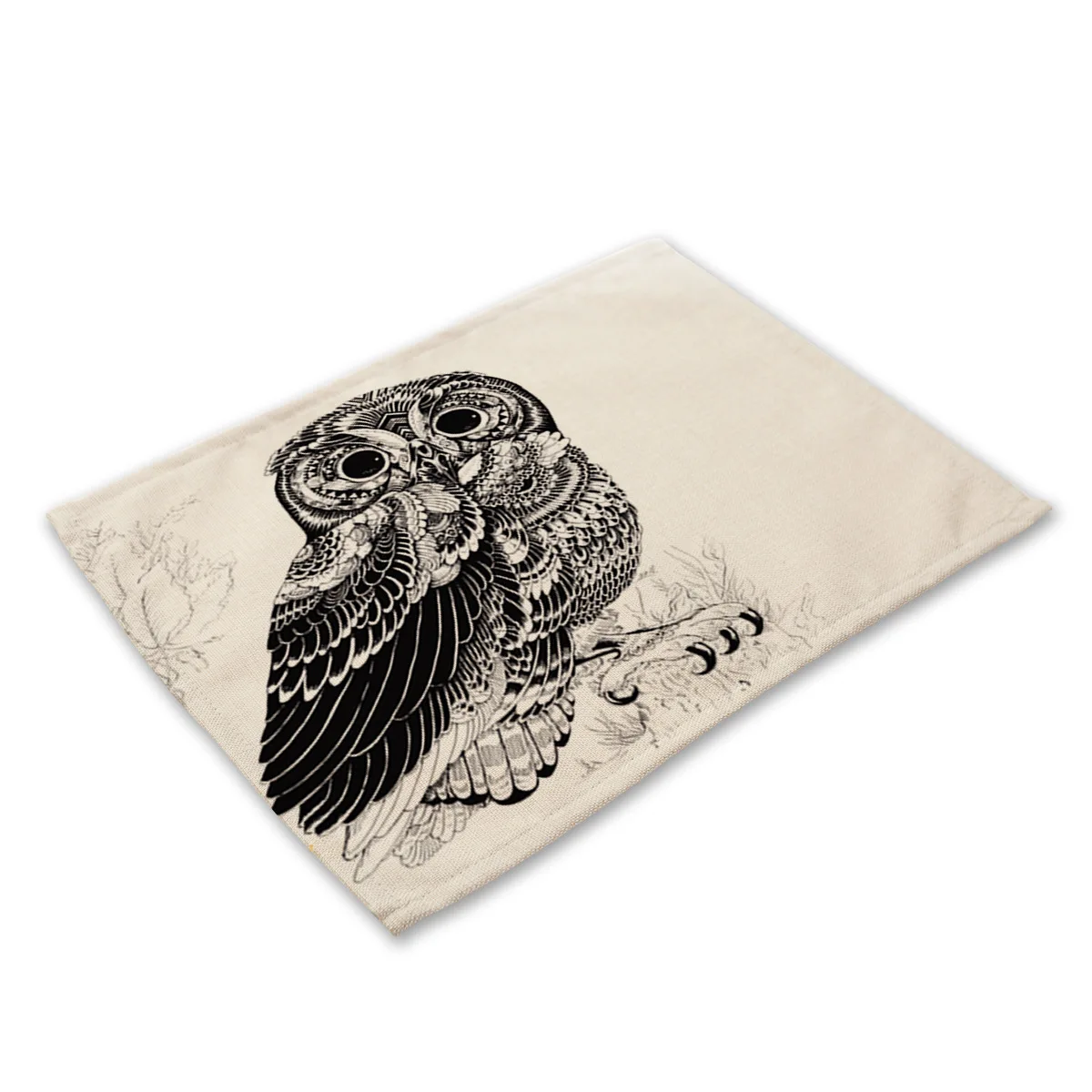 Owl print 12 Коврик с принтом животных Коала тигр кошка подставки для напитков набор столовых приборов для обеденного стола чаша слон кухня чай вечерние украшения - Цвет: Owl print 12