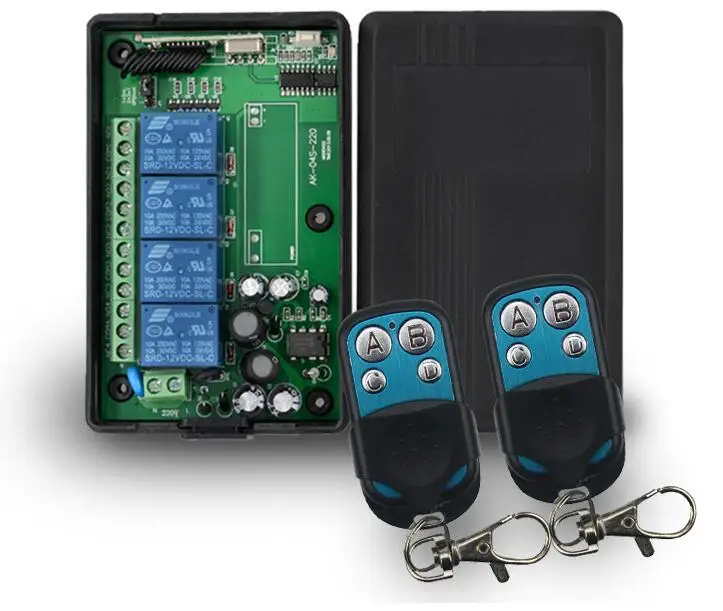 

Universal 433mhz AC 220v 4 CH RF Wireless Remote Control switch Receiver transmitter Electric Door
