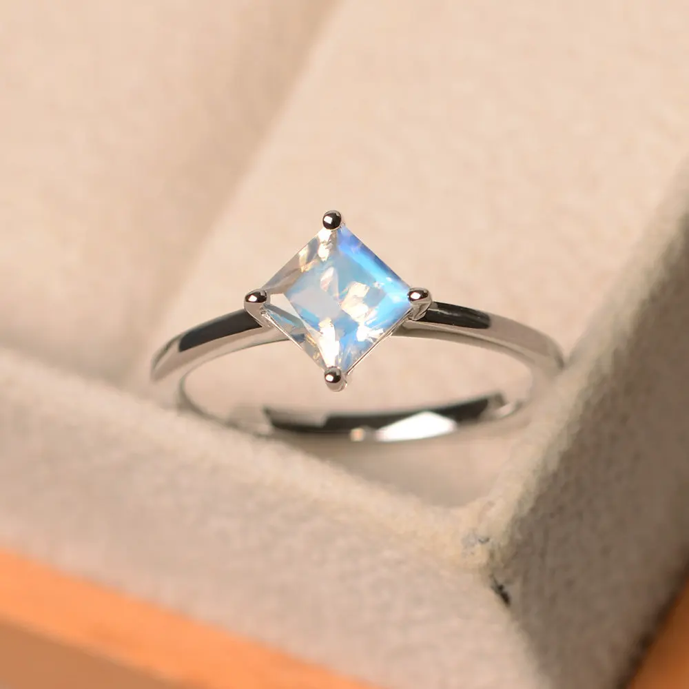 

wedding rings vintage antique moonstone rings silver plated white crystal zircon women rings bohemia jewelry