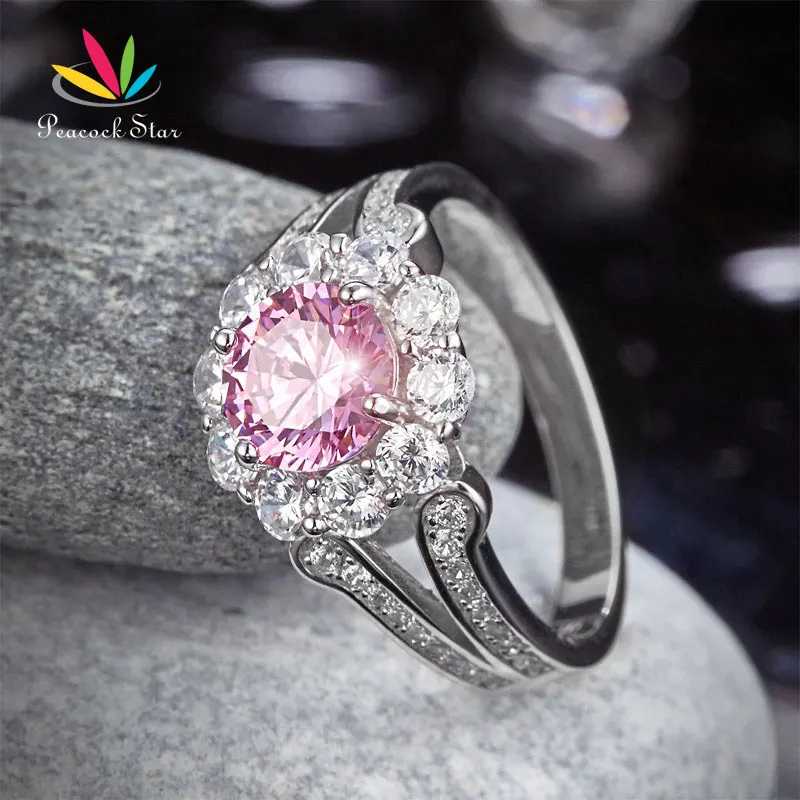 925 пробы Серебряное свадебное кольцо в винтажном стиле с павлиньими