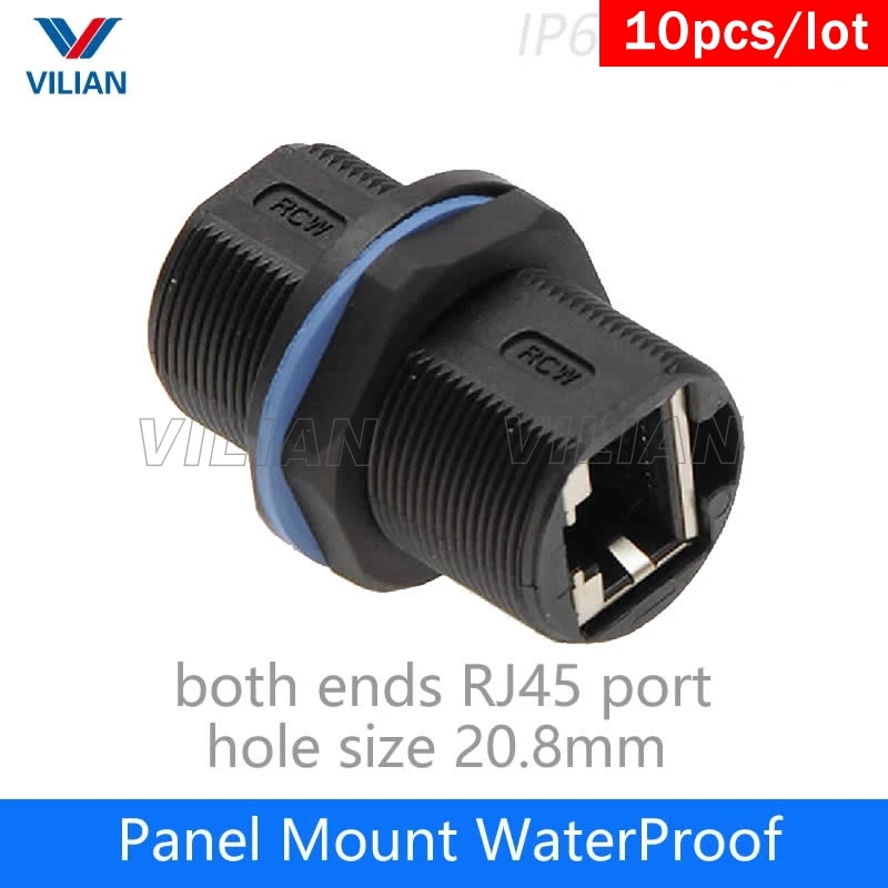 

Grade A quality RJ45 shielded Panel Mount Connector AP box adapter Network cable extension cable to cable socket 10 units