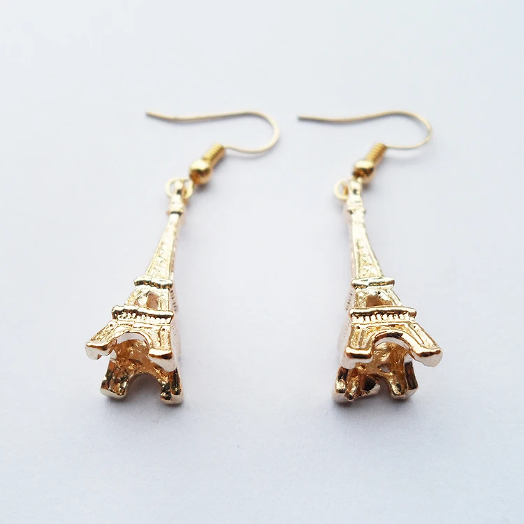 2020 новый дизайн золотого цвета коническая французская башня Подвесные серьги