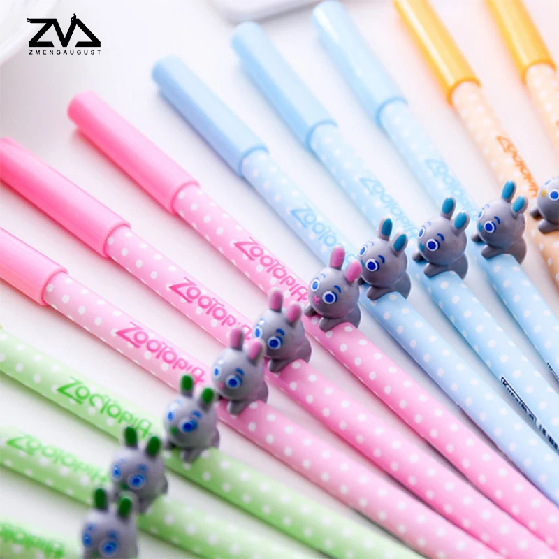 4 шт./лот Милая стерео ручка с гелевыми чернилами в виде кролика kawaii канцелярские