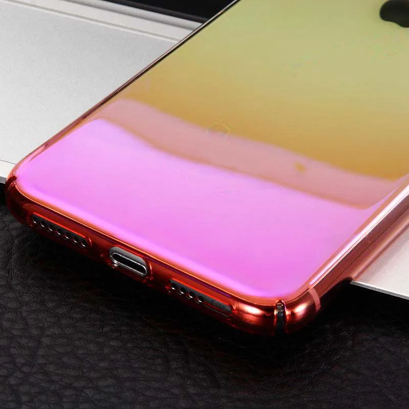 STROLLIFE New Two Color Gradient Case for iPhone X XS Max XR Fashion Cover IPhone 8 6s 7 Plus Hard Shell Blue Pink Glossy |
