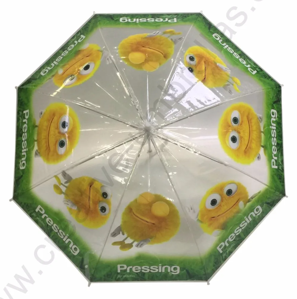 Customized mass cargo Oem Ex-factory 3D digital cartoon printing POE umbrella environmental protecting transparent PVC parasol | Бытовые