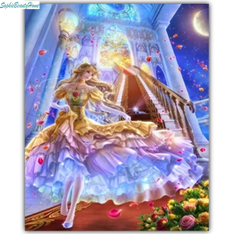 Софи Красота дома алмазной Краски мультфильм с надписью Dream Girl 5d Сделай Сам