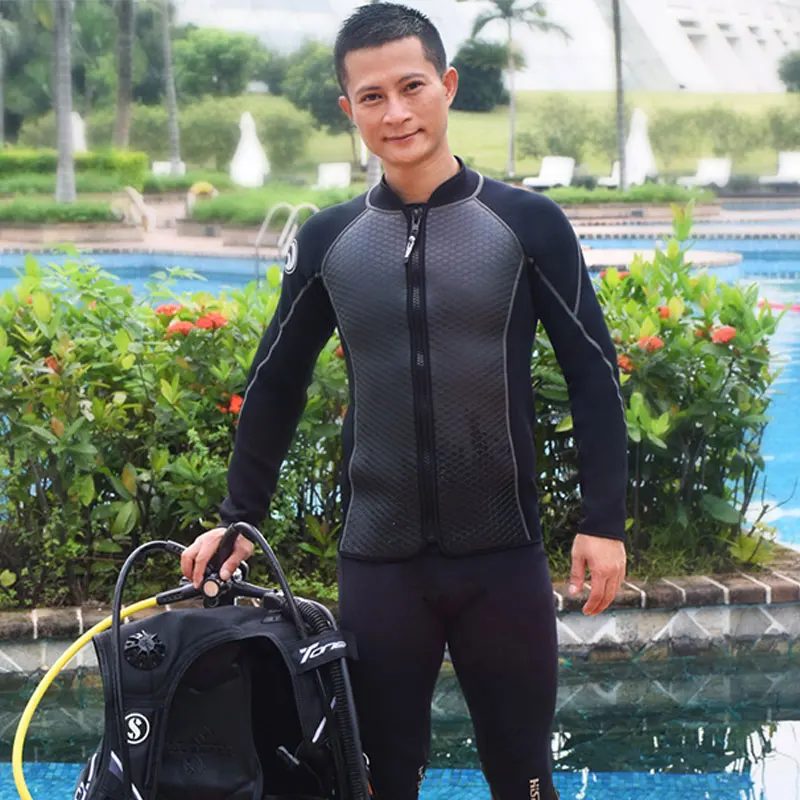 

Hisea 2.5MM Neoprene Men Women Wetsuit 2 Piece Couple Diving Suit Top Pants Full Zipper Jacket for Spearfishing Surfing Swimming