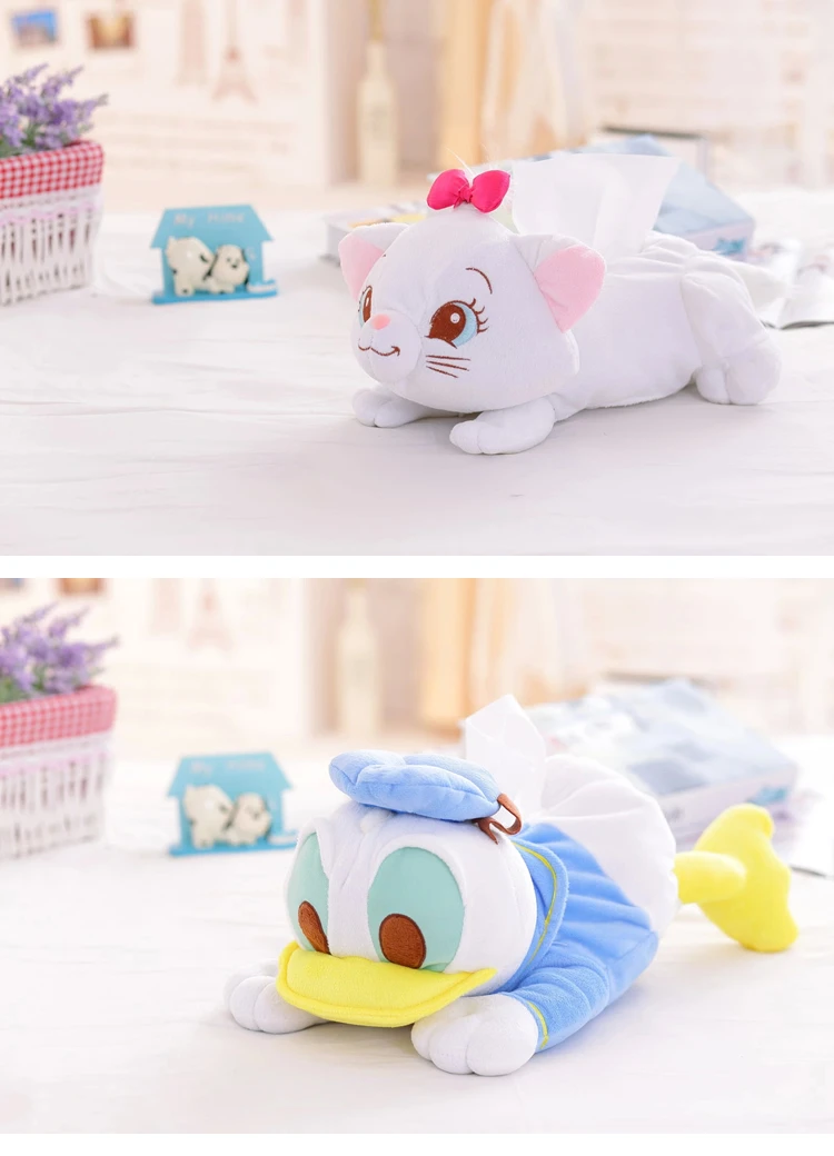 Милая мультяшная плюшевая игрушка totoro stitch Michey Marie cat Дональд Дак Дамбо коробка для салфеток бумажные Чехлы для полотенец подарок 1 шт