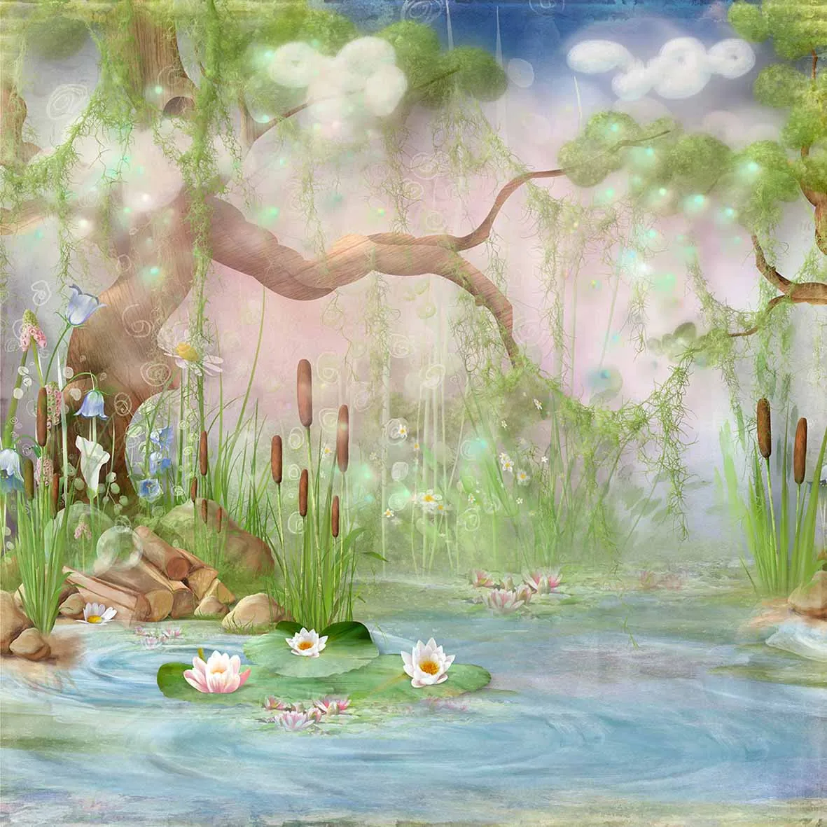 Allenjoy фоны для фотостудии природный пейзаж река Рисунок мультфильм фото фон