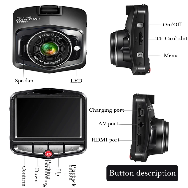 Новейшая модель Dash Cam Видеорегистраторы для автомобилей GT300 мини