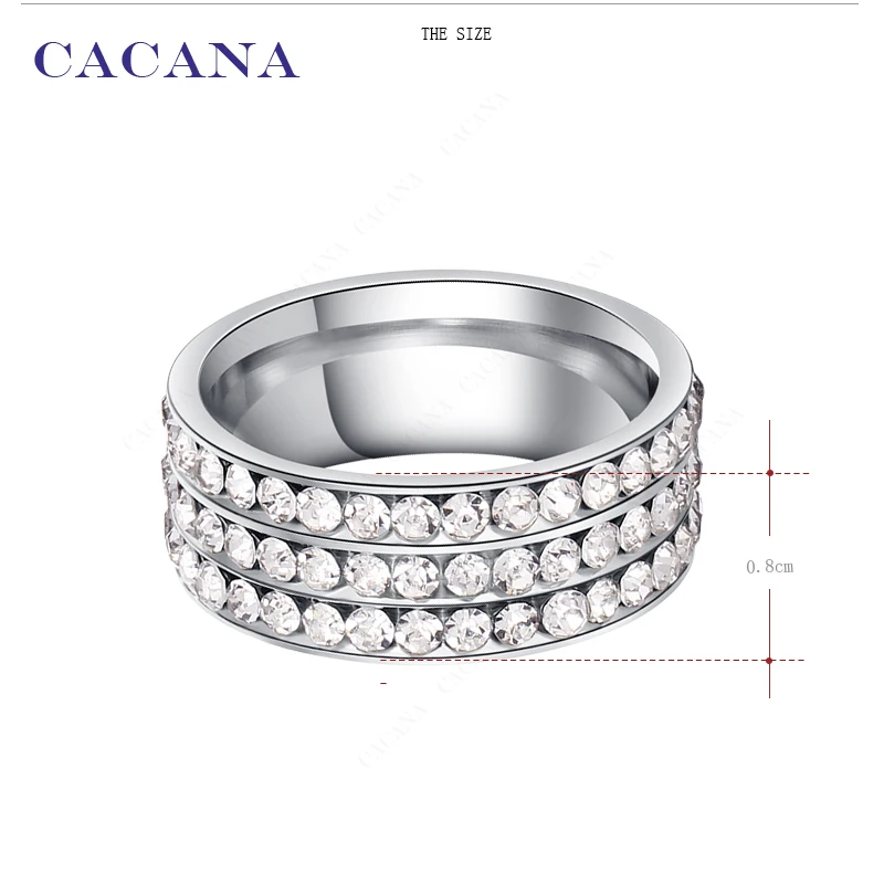 Женские кольца из нержавеющей стали CACANA модные украшения на заказ NO. R120|stainless steel