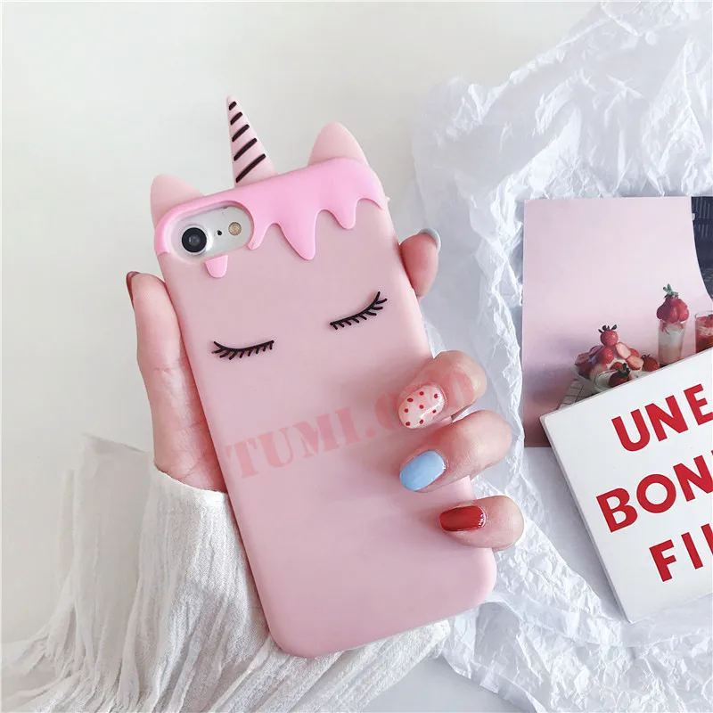 Luxury 3D Cartoon Candy Unicorn Phone Case for iPhone 5 5S 5SE 6 6S 7 8 Plus X Cases Soft Silicone Back Cover Capa Fundas | Мобильные