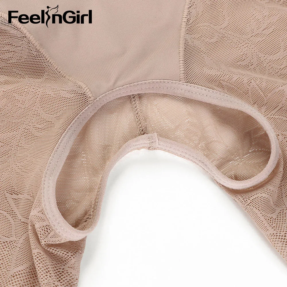 FeelinGirl Mujer Талии Тренажер Кружева V шеи пуш-ап боди для женщин формирователь тела бесшовный контроль живота регулируемое Корректирующее белье-F