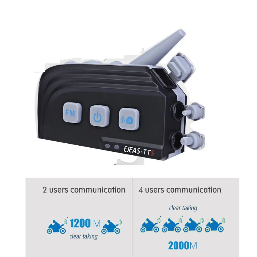 Ejeas TTS велосипедный Bluetooth домофон мотоциклетный шлем гарнитура 4 всадника мото