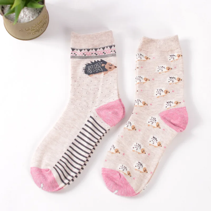15 2 pairs бренд зима Осень Женщины Хлопок мультфильм Носки Женские девушки Милые теплые смешные Носки шаблон подарки meias calcetines - Цвет: 15