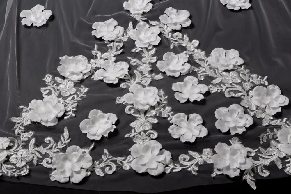 Настоящая фотография 2020 Роскошная свадебная вуаль 5 метров Длинная фата для