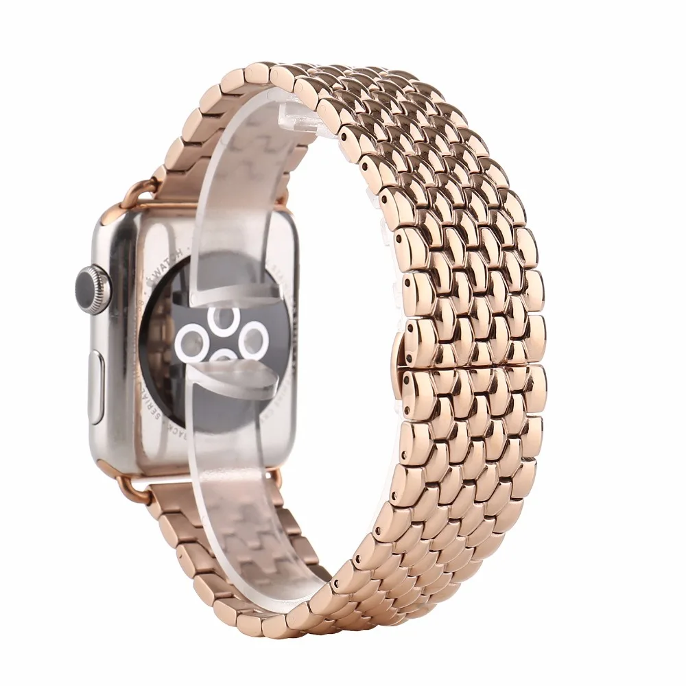 42 мм ремешки для часов Apple Watch Stailess стальной ремешок металлический уникальный