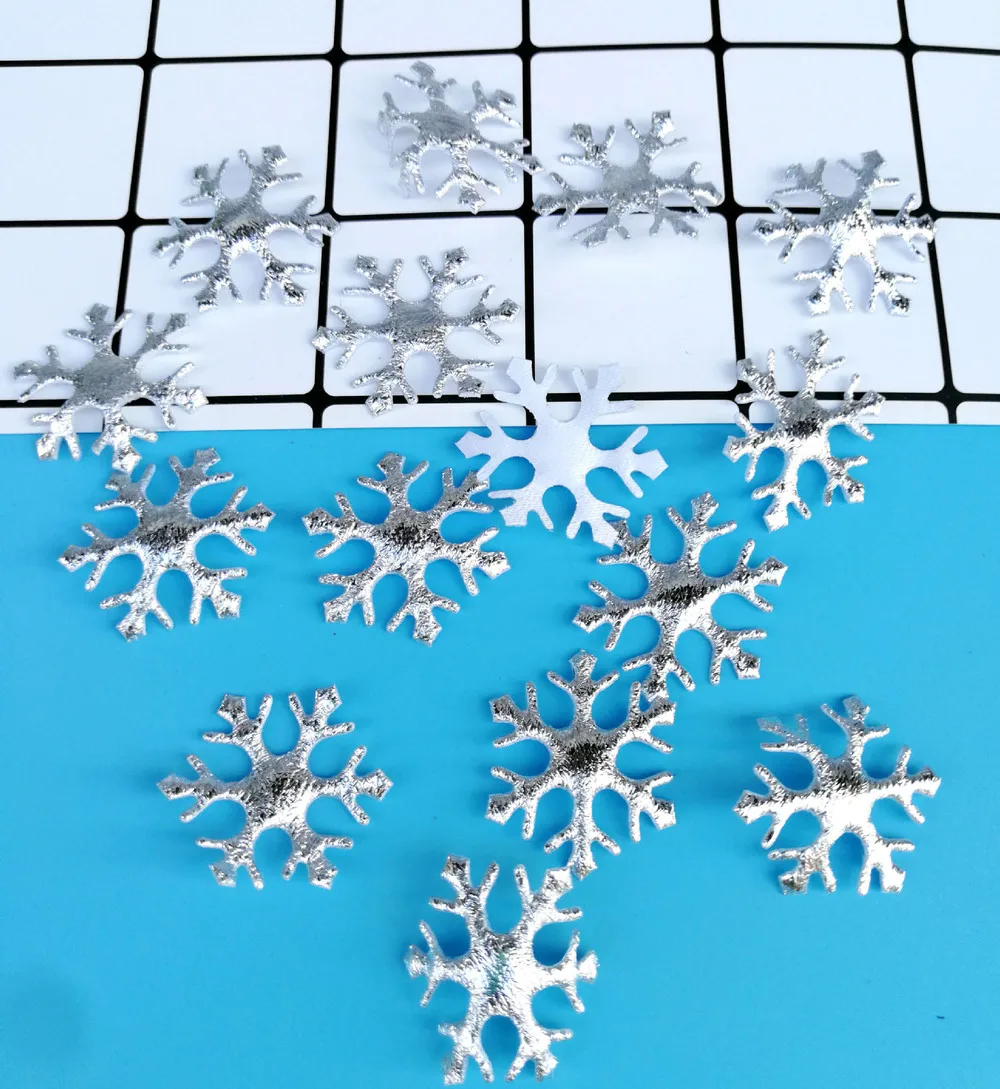 3cm about 100pcs 1 пакет конфетти в форме снежинок украшения для рождества белая Рождественская елка Декор рождественские вечерние украшения для дома - Цвет: 3cm about 100pcs