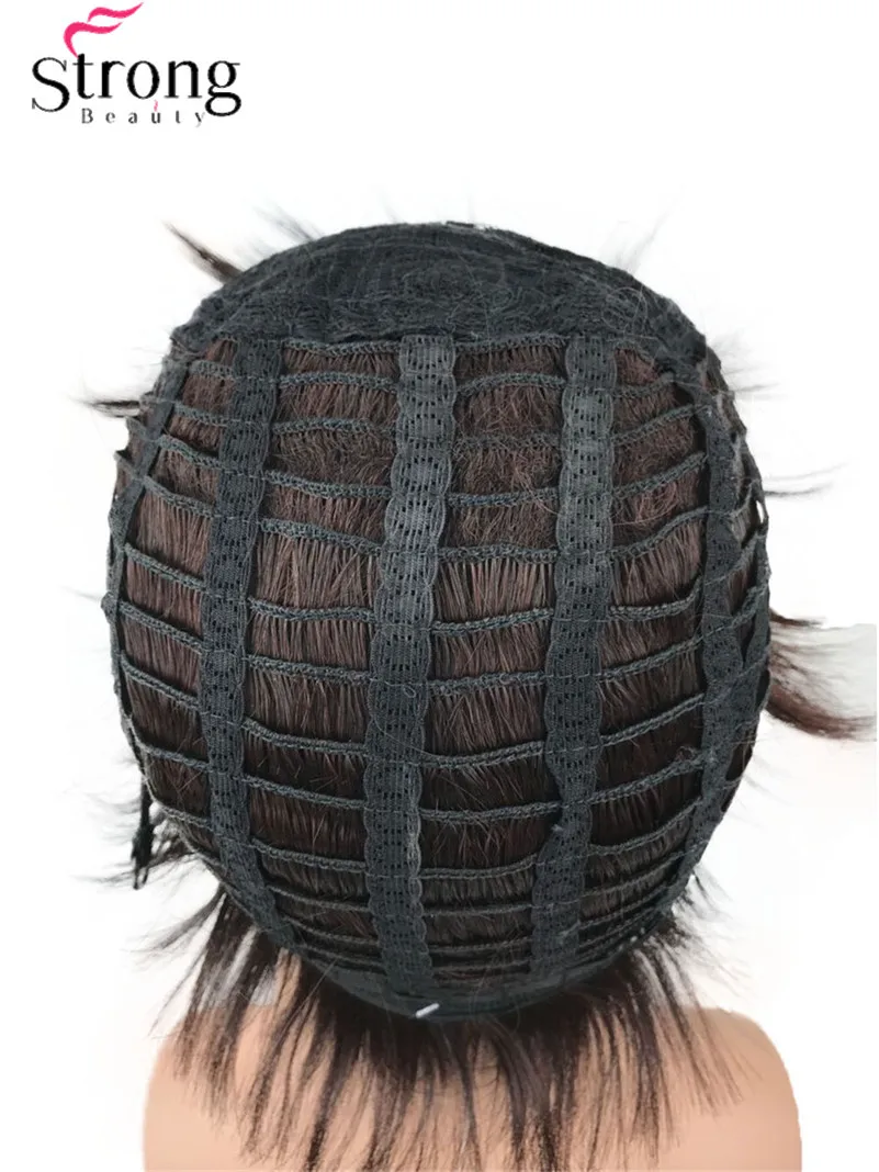 StrongBeauty мужской короткий парик из синтетических волос натуральный темно