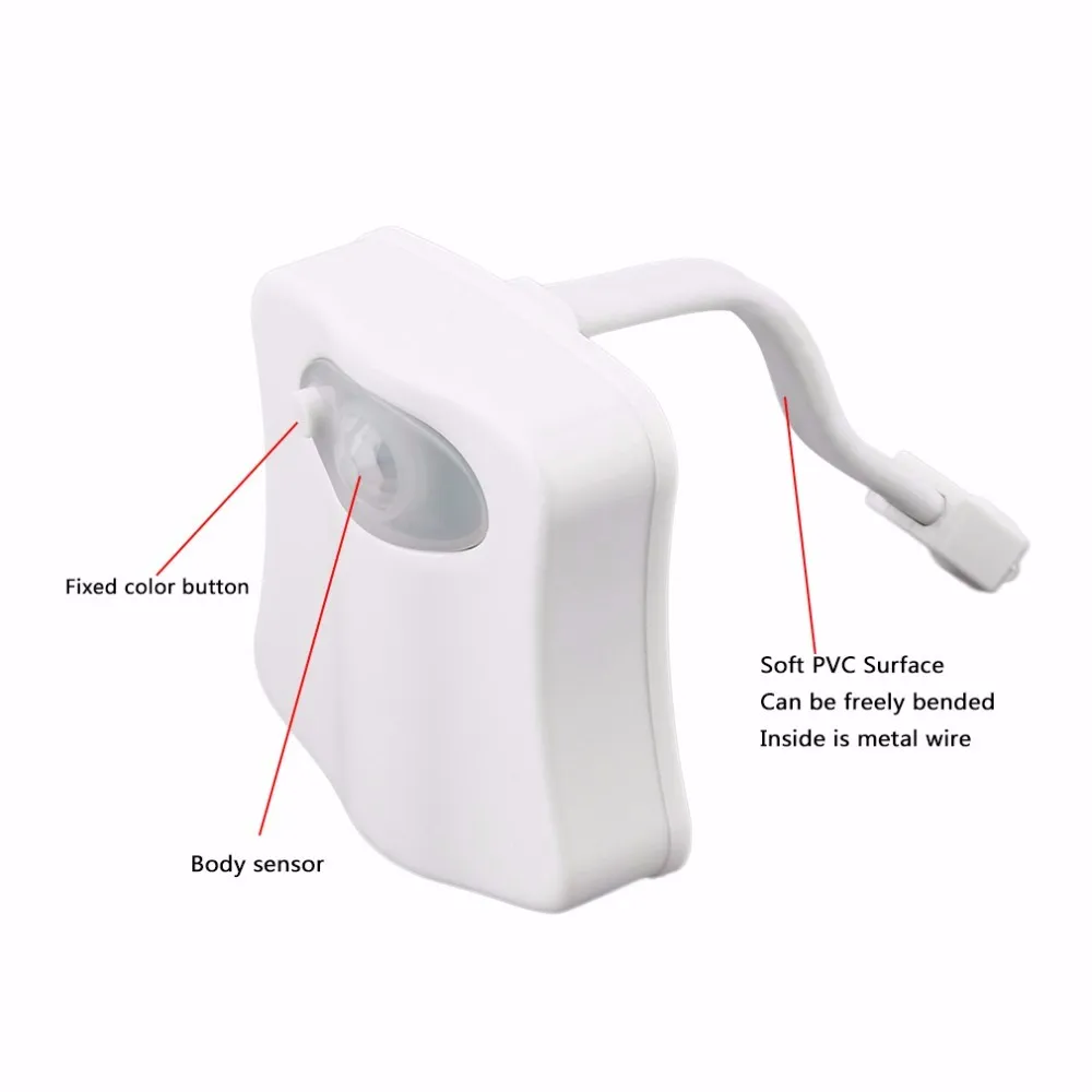 Светодиодный умный датчик движения на сиденье для унитаза ночник