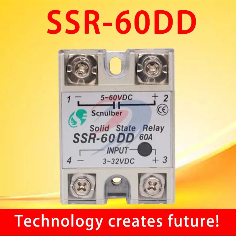 

SSR-60DD DC Контроль DC ssr белый корпус Однофазное твердотельное реле 60A ssr 60dd вход 3-32 В DC Выход 5 ~ 60 в DC
