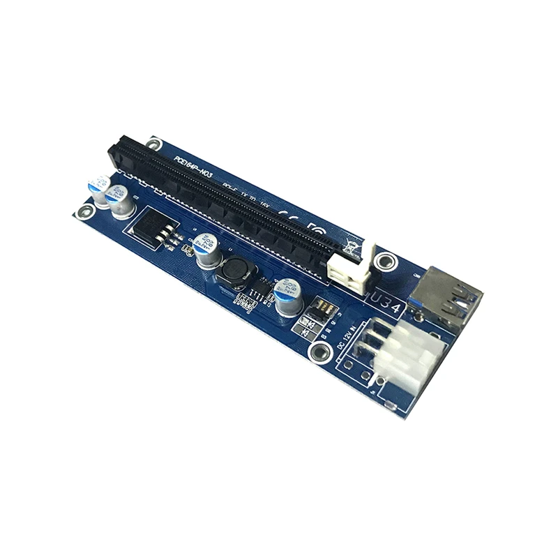 Pcie Pci-e Pci Express Riser Card 1x To 16x GPU Usb 3,0 удлинитель Riser X1 X16 карта адаптер SATA 6Pin кабель питания для майнера