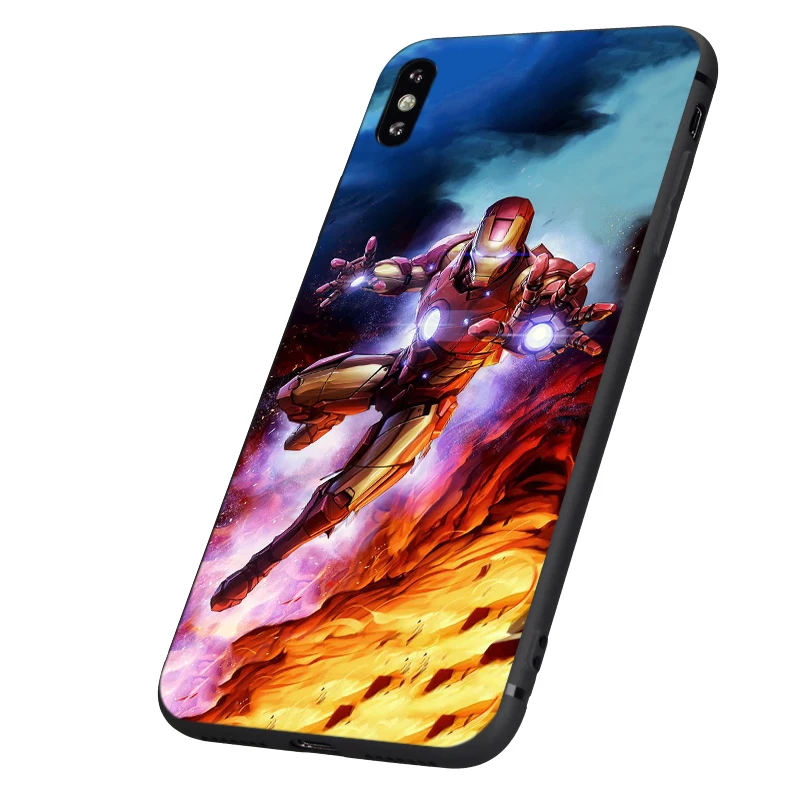 Черный чехол ТПУ для iphone 5 5s se 6 6s 7 8 plus x 10 чехол силиконовый чехол для iphone XR XS 11 pro MAX чехол Marvel superheroes