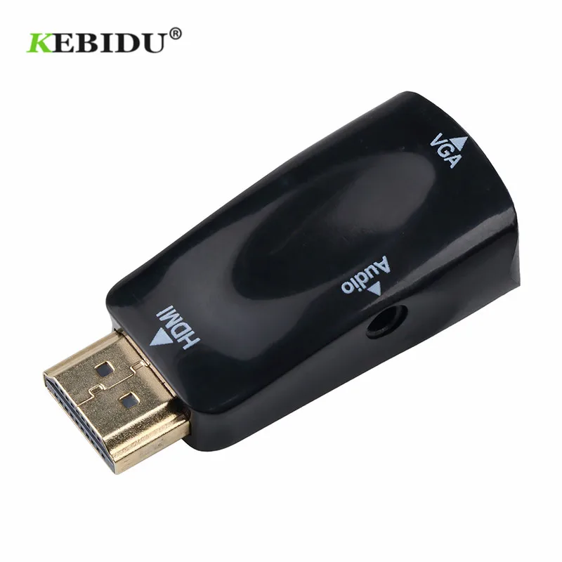 Адаптер Kebidu HDMI-совместимый с VGA кабель-преобразователь аудио кабелем