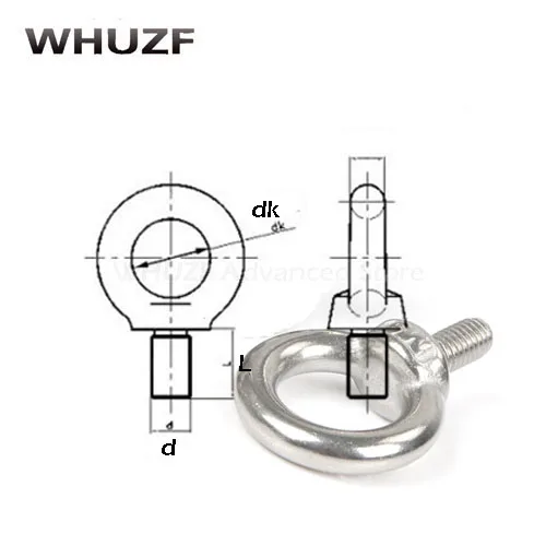10 шт. M4/M5/M6/M8/M10/M12 304 болты с глазным отверстием из нержавеющей стали кольцевая