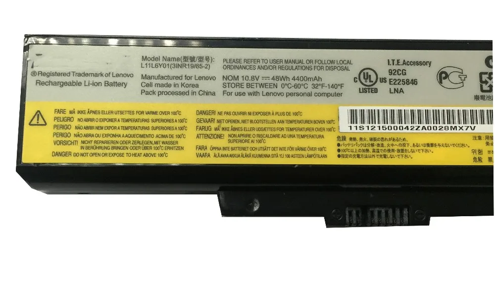 10,8 V 48WH ноутбук аккумулятор для Lenovo IdeaPad B560A Y460 Y460A Y560 V560A L09N6D16 57Y6440 L09S6D16
