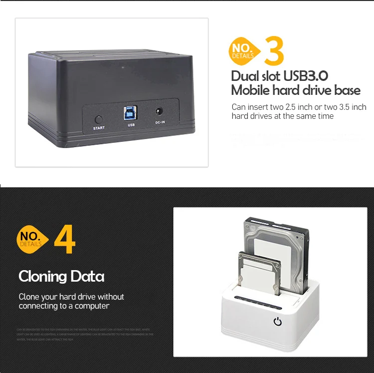 UTHAI G04 многофункциональный двойной слот USB3.0 жесткое основание привода 2,5/3,5 дюймов жесткий диск HDD офлайн копия Cloner