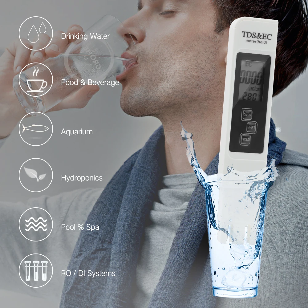 3 в 1 TDS EC PPM метр тестер качества воды монитор lcd-дисплей цифровой тестер качества воды ручка беспроводной Анализатор воды