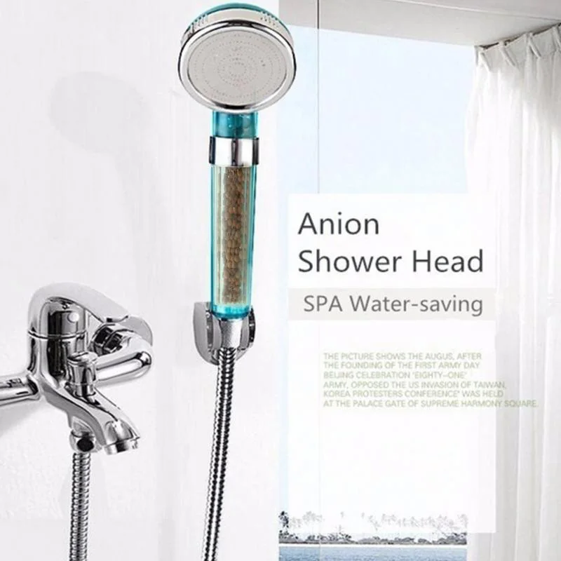 Синяя насадка для душа Anion SPA водосберегающая фильтрация ручная s|Душевые насадки|