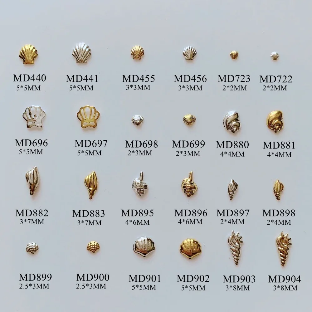 3D прибл. Шт./пакет металлический гвоздик морская серия ракушки ракушек Подвески