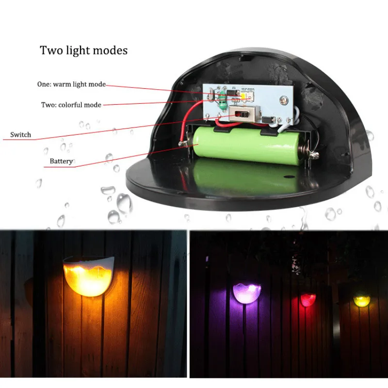 Садовый настенный светильник на солнечной батарее 2 светодисветодиодный