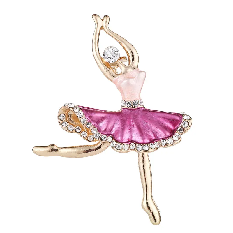 Популярная балетная брошь для девушки в форме балета с дизайном девочка стразы