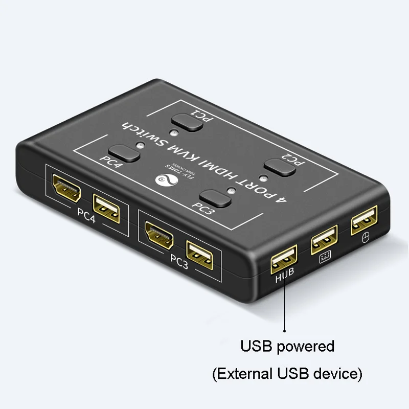 HDMI KVM Switch Switcher HD 4 Input 1 Output Splitter Sharing Devices for Mouse Keyboard Monitor | Электроника